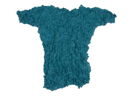ISSEY MIYAKE FETE Pleated T-Shirt Turquoise Size 2
