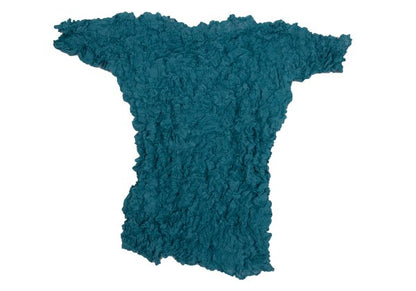 ISSEY MIYAKE FETE Pleated T-Shirt Turquoise Size 2