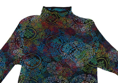 ISSEY MIYAKE FETE Multi-Print Pleated Long Sleeve Tee Size 3