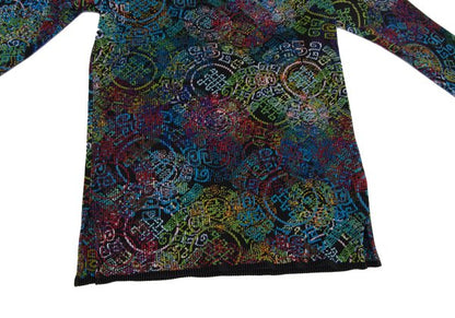 ISSEY MIYAKE FETE Multi-Print Pleated Long Sleeve Tee Size 3