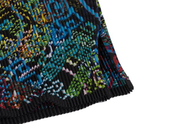ISSEY MIYAKE FETE Multi-Print Pleated Long Sleeve Tee Size 3