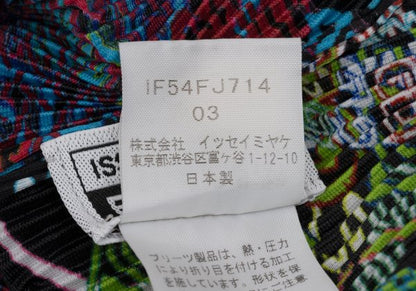 ISSEY MIYAKE FETE Multi-Print Pleated Long Sleeve Tee Size 3