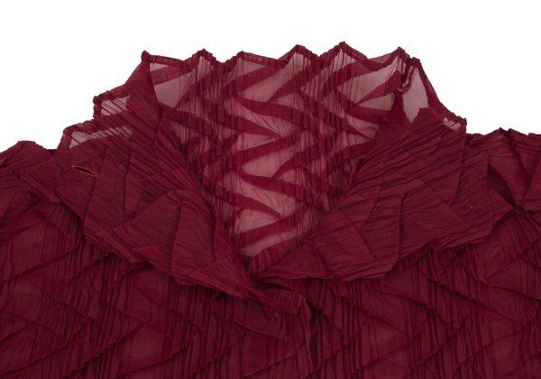 ISSEY MIYAKE WHITE LABEL Zigzag Pleated Shirt Red Size 3