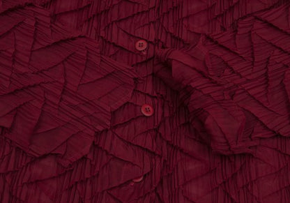 ISSEY MIYAKE WHITE LABEL Zigzag Pleated Shirt Red Size 3