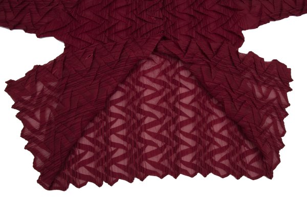 ISSEY MIYAKE WHITE LABEL Zigzag Pleated Shirt Red Size 3