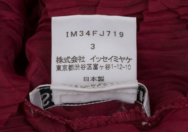 ISSEY MIYAKE WHITE LABEL Zigzag Pleated Shirt Red Size 3