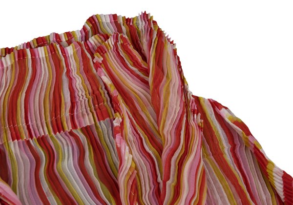 ISSEY MIYAKE Multi-Color Sheer Pleated Blouse Multi Shirt Size 2