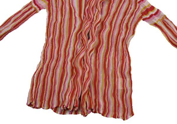ISSEY MIYAKE Multi-Color Sheer Pleated Blouse Multi Shirt Size 2