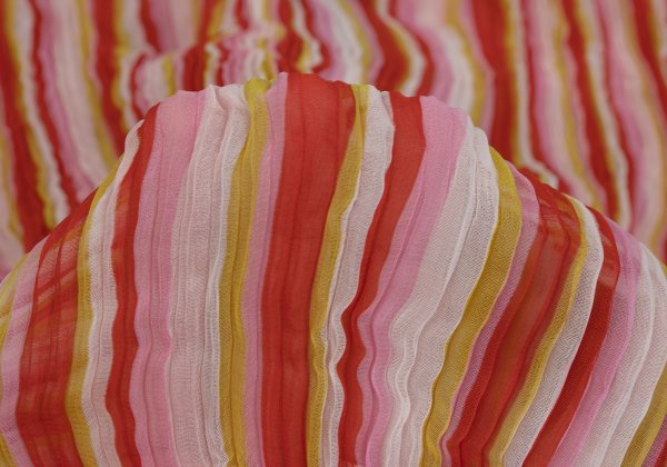 ISSEY MIYAKE Multi-Color Sheer Pleated Blouse Multi Shirt Size 2