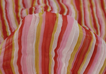 ISSEY MIYAKE Multi-Color Sheer Pleated Blouse Multi Shirt Size 2