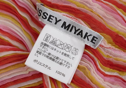 ISSEY MIYAKE Multi-Color Sheer Pleated Blouse Multi Shirt Size 2