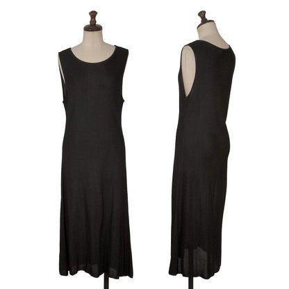 ANTEPRIMA Rayon Mesh Sleeveless Midi Dress Black Size M
