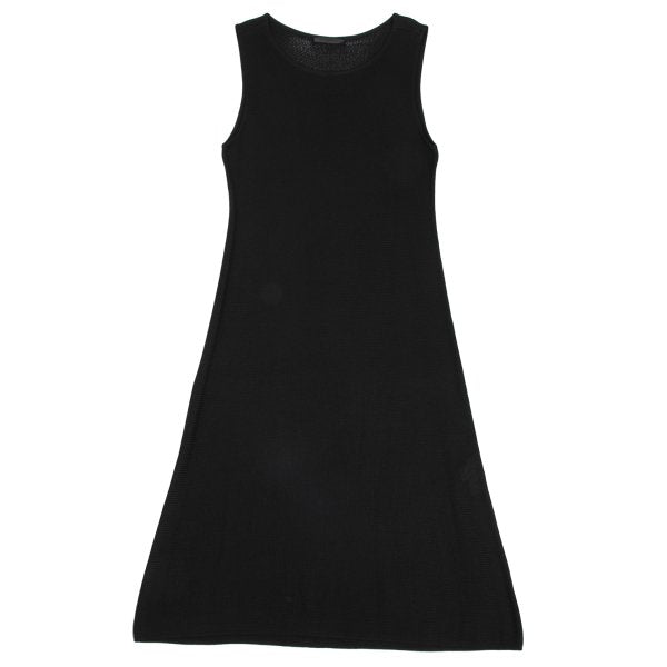 ANTEPRIMA Rayon Mesh Sleeveless Midi Dress Black Size M