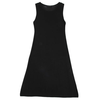ANTEPRIMA Rayon Mesh Sleeveless Midi Dress Black Size M