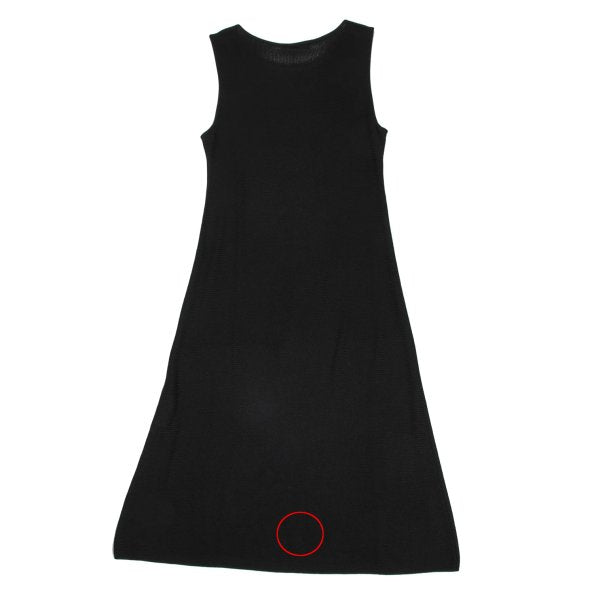 ANTEPRIMA Rayon Mesh Sleeveless Midi Dress Black Size M