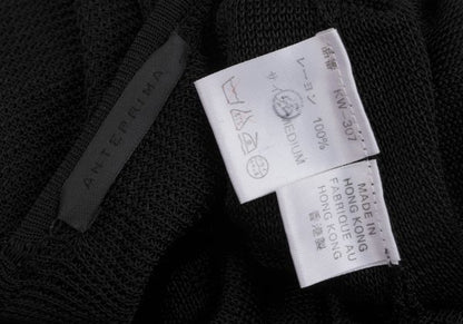 ANTEPRIMA Rayon Mesh Sleeveless Midi Dress Black Size M