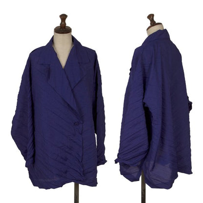 ISSEY MIYAKE Pleated 1-Button Jacket Purple Size 2
