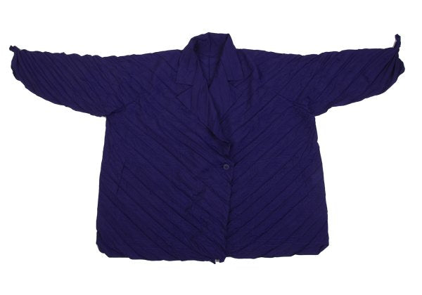 ISSEY MIYAKE Pleated 1-Button Jacket Purple Size 2