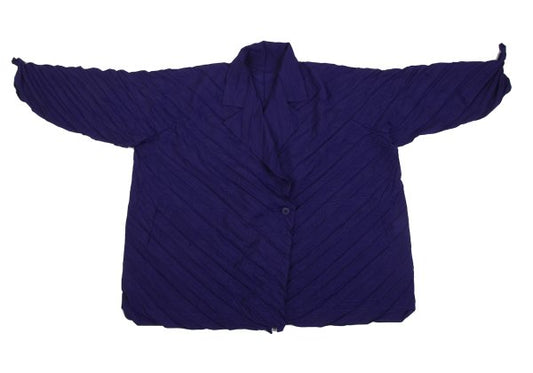 ISSEY MIYAKE Pleated 1-Button Jacket Purple Size 2