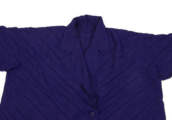 ISSEY MIYAKE Pleated 1-Button Jacket Purple Size 2
