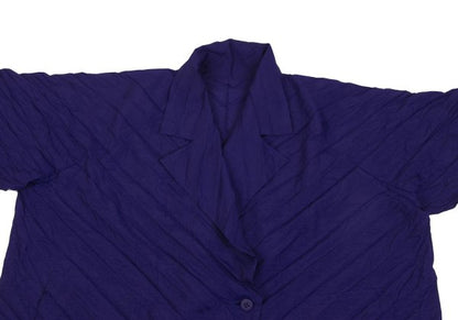 ISSEY MIYAKE Pleated 1-Button Jacket Purple Size 2