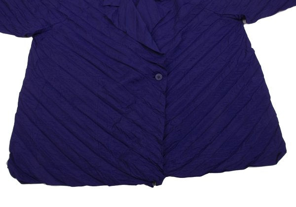 ISSEY MIYAKE Pleated 1-Button Jacket Purple Size 2