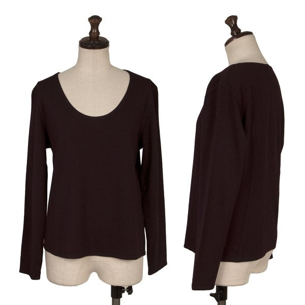JURGEN LEHL Wool Crew Neck Exposed Sweater Bordeaux Size M