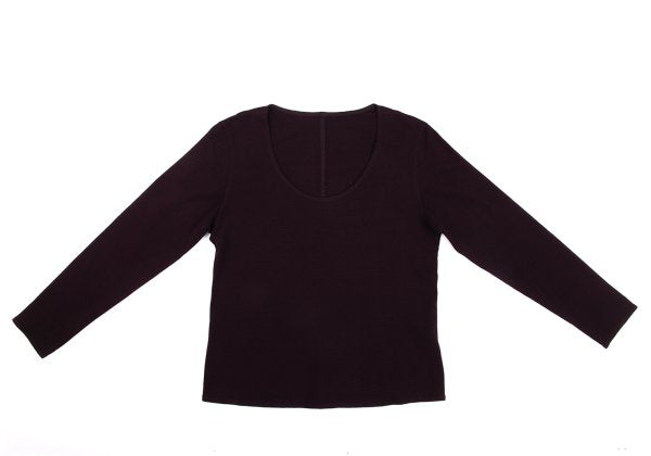 JURGEN LEHL Wool Crew Neck Exposed Sweater Bordeaux Size M