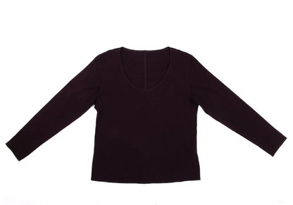 JURGEN LEHL Wool Crew Neck Exposed Sweater Bordeaux Size M