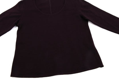 JURGEN LEHL Wool Crew Neck Exposed Sweater Bordeaux Size M