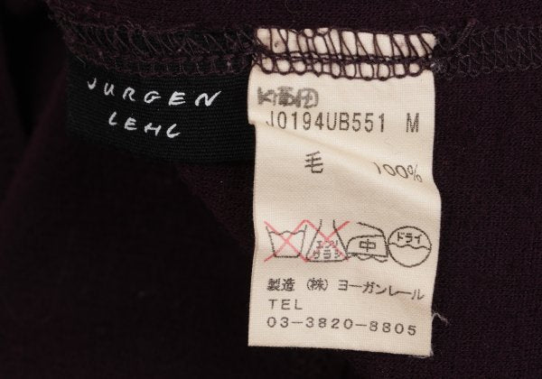JURGEN LEHL Wool Crew Neck Exposed Sweater Bordeaux Size M