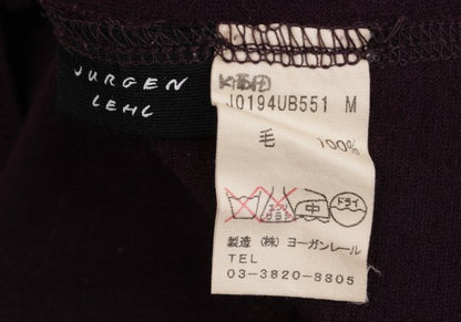 JURGEN LEHL Wool Crew Neck Exposed Sweater Bordeaux Size M