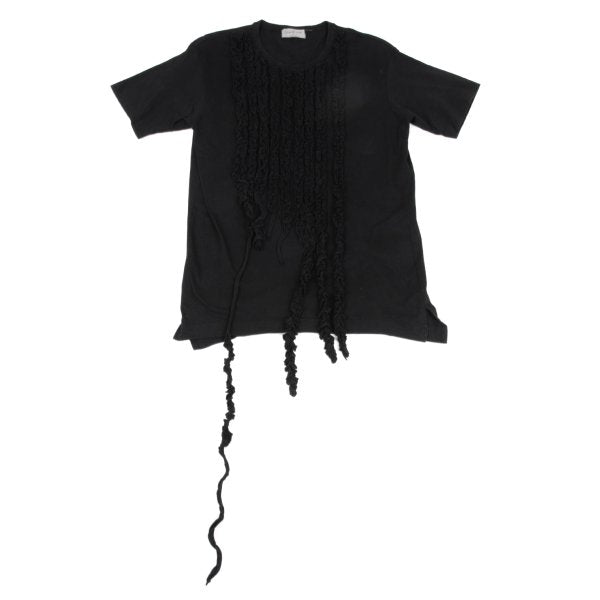 Yohji Yamamoto POUR HOMME Cotton Frill T-Shirt Black Size 3