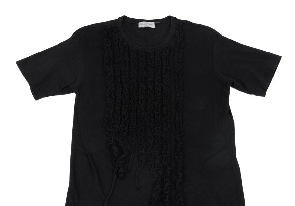 Yohji Yamamoto POUR HOMME Cotton Frill T-Shirt Black Size 3