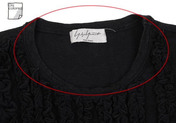 Yohji Yamamoto POUR HOMME Cotton Frill T-Shirt Black Size 3