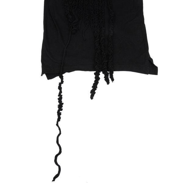 Yohji Yamamoto POUR HOMME Cotton Frill T-Shirt Black Size 3