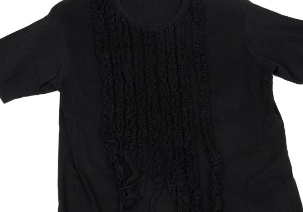 Yohji Yamamoto POUR HOMME Cotton Frill T-Shirt Black Size 3