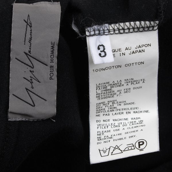 Yohji Yamamoto POUR HOMME Cotton Frill T-Shirt Black Size 3