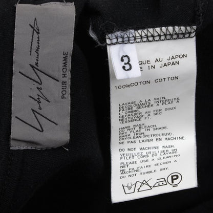 Yohji Yamamoto POUR HOMME Cotton Frill T-Shirt Black Size 3