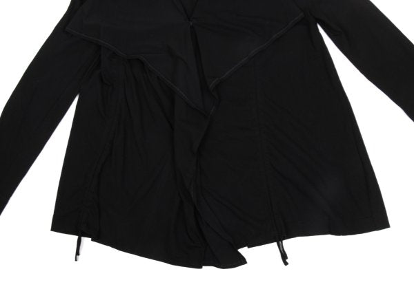 Yohji Yamamoto FEMME Black Gathered Drape Cardigan Size 2