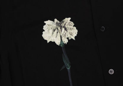 B Yohji Yamamoto 20AW Floral Print Rayon Shirt Black Size 2