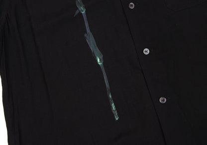 B Yohji Yamamoto 20AW Floral Print Rayon Shirt Black Size 2
