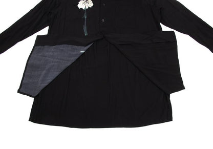 B Yohji Yamamoto 20AW Floral Print Rayon Shirt Black Size 2