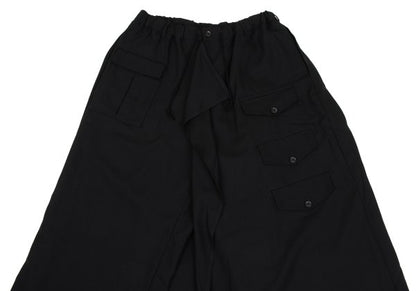 B Yohji Yamamoto 20SS Wool Drape Pocket Pants Black Size 1