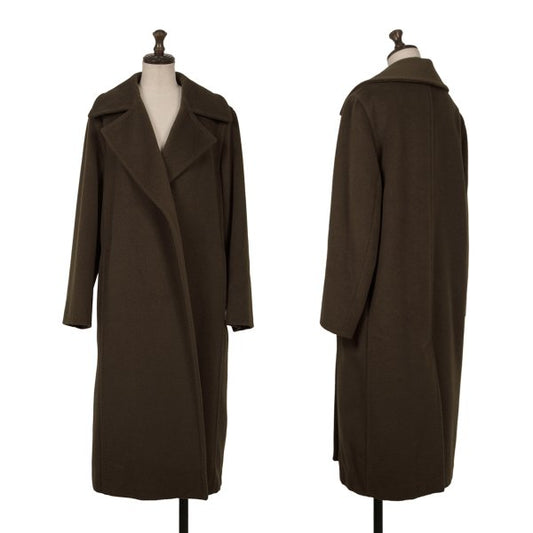 Max Mara Manuela Wool Cashmere Wrap Coat Dark Brown Size 36