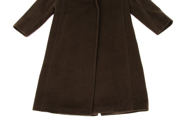 Max Mara Manuela Wool Cashmere Wrap Coat Dark Brown Size 36
