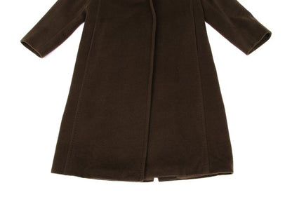 Max Mara Manuela Wool Cashmere Wrap Coat Dark Brown Size 36