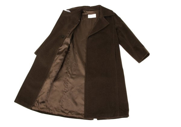 Max Mara Manuela Wool Cashmere Wrap Coat Dark Brown Size 36