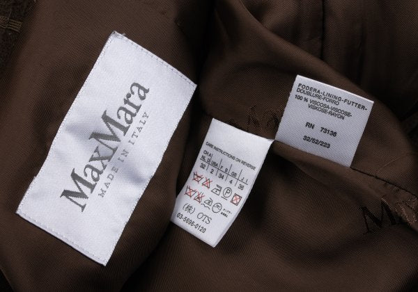 Max Mara Manuela Wool Cashmere Wrap Coat Dark Brown Size 36