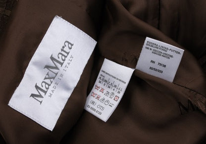 Max Mara Manuela Wool Cashmere Wrap Coat Dark Brown Size 36